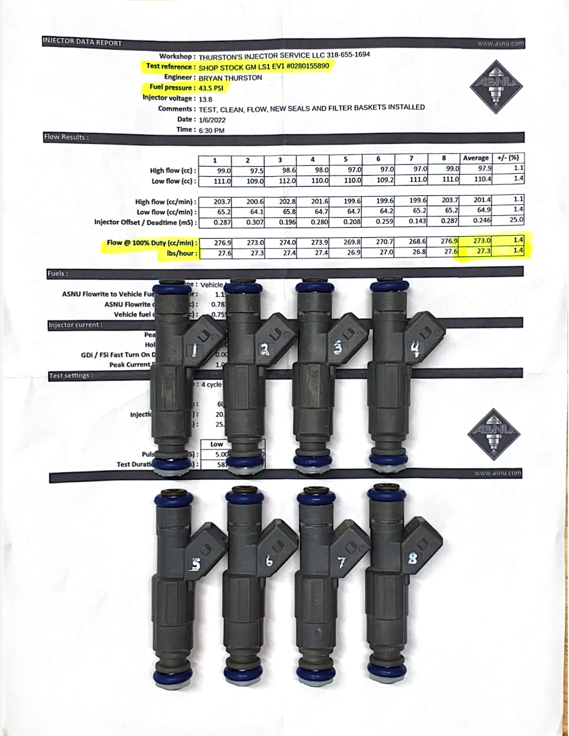 GM LS1 EV1 Injectors